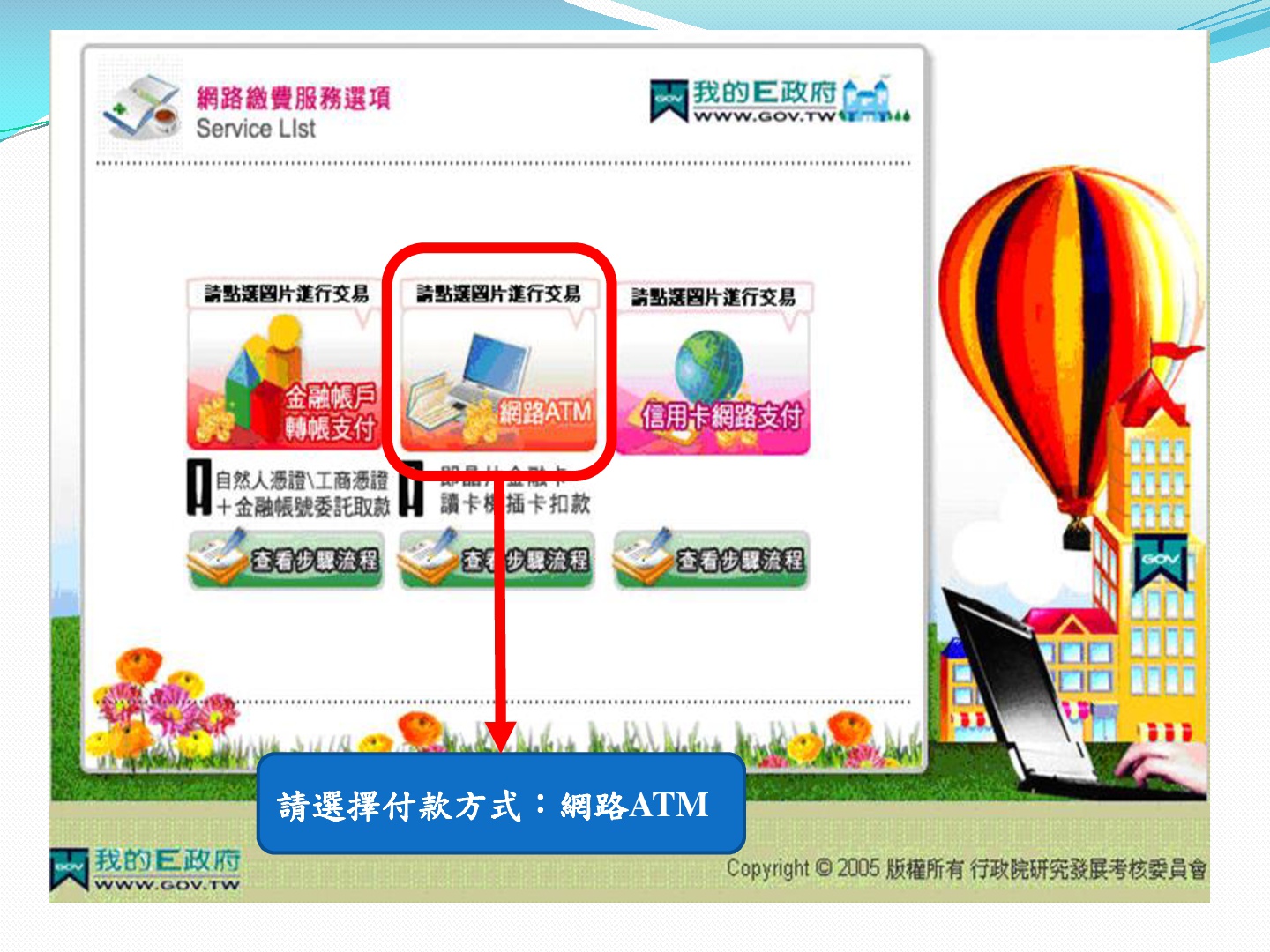 如何完成電子付費 晶片金融卡 桃園市政府網路e指通系統考量申請人繳費的方便性 提供線上繳費的方式 並透過簡訊及e Mail方式立即通知申請人進行繳費 目前提供以下繳費方式 線上繳費 金融帳戶轉帳 信用卡轉帳 晶片金融卡轉帳 超商